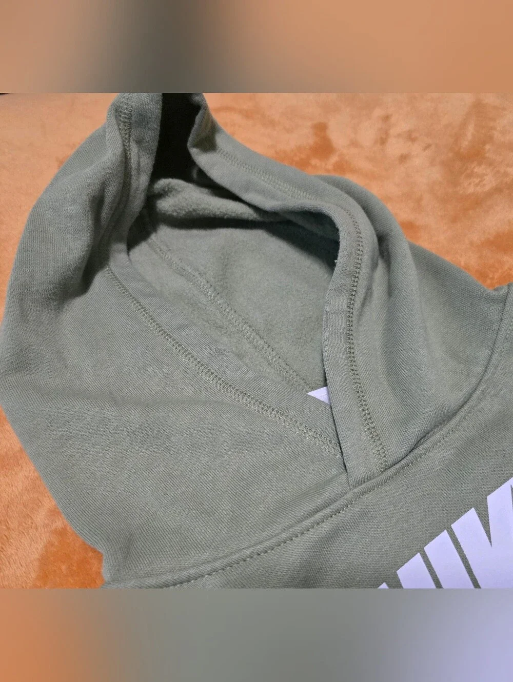 Nike Sportswear Fleece Hoodie Kids Size L Sage Green Unisex Pullover 6-7 Yrs